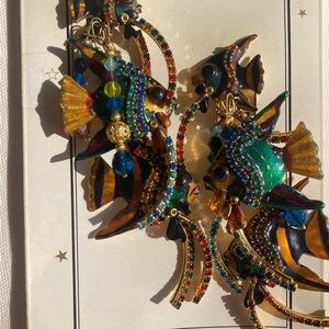 Lunch At The Ritz St. Barts Angel Fish Earring On Card 1993 VERY Rare Never worn